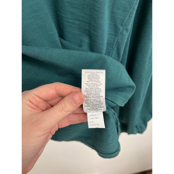 Nation LTD Sabine Balloon Sleeve Boho Romantic Soft Long Sleeve Tee Teal Large* - Picture 9 of 10